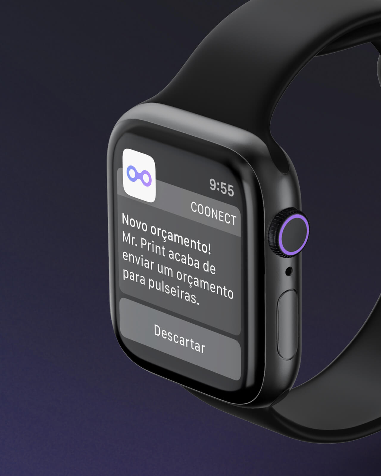 Apple Watch com notificação da marca.